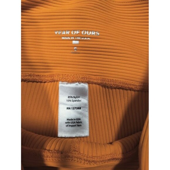Year Of Our Cross V Waistline Ribbed Veronica Pull On Leggings Orange Women's S - Picture 4 of 10